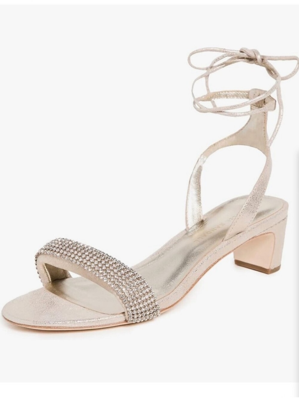 Loeffler Randall Crystal-Embellished Ankle Tie Sandal - Silver